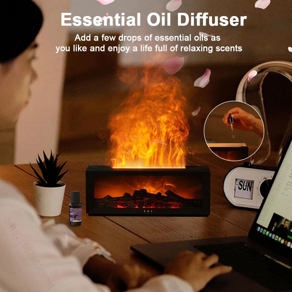 Aroma Humidifier Flame Essential Oil Diffuser